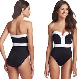 Black & White One Piece Bathing Suit